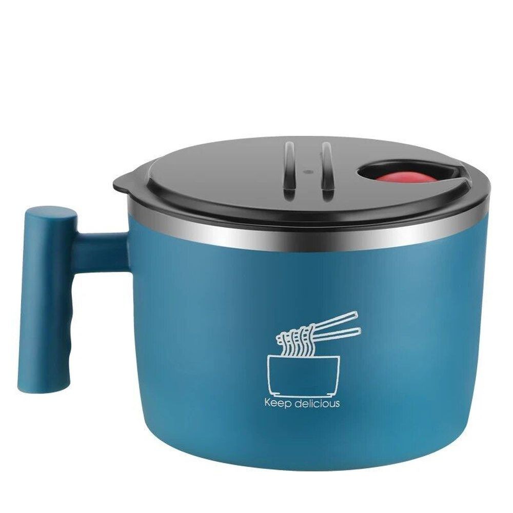 Edelstahl-Schüssel mit Deckel für Instant-Nudeln, tragbar DE.
