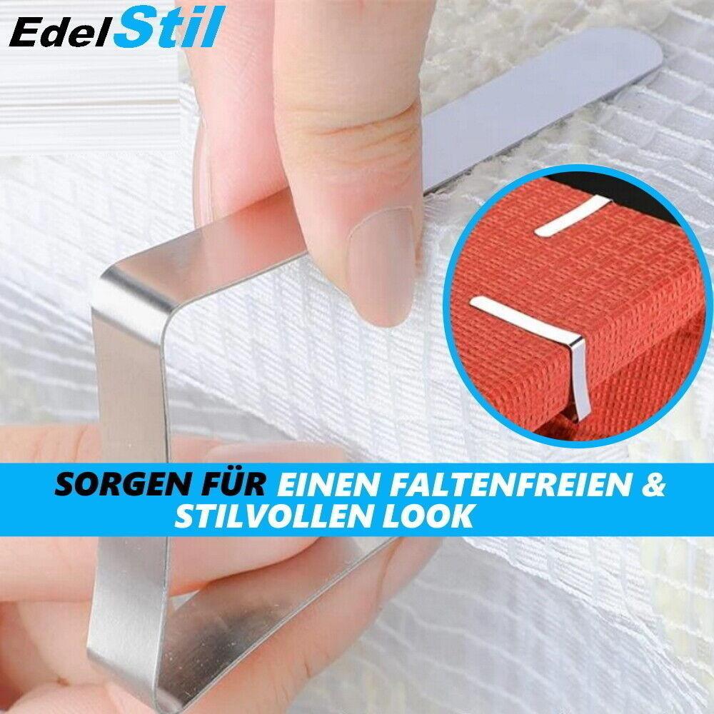 EdelStil Tischtuchklammern Tischtuchhalter rostfrei Edelstahl Tischklammern 8Set