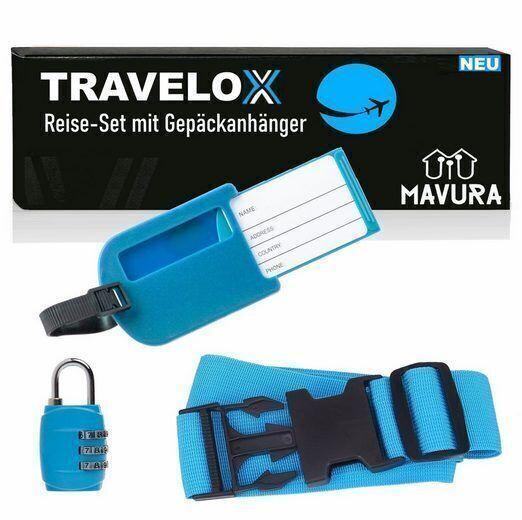TRAVELOX Koffergurt Gepäckgurt Kofferanhänger Gepäckschloss Gepäckanhänger Blau