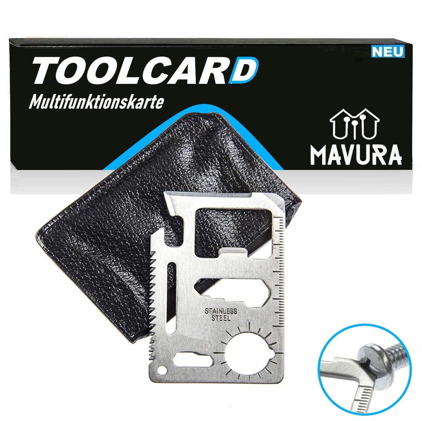 TOOLCARD Multitool Kreditkarte Messer Säge Öffner Scheckkarte Werkzeug 14in1