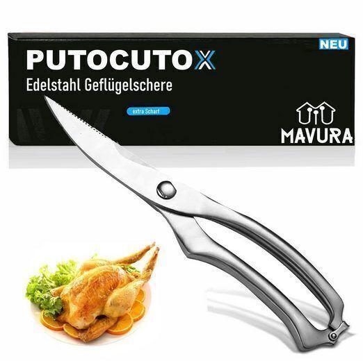 PUTOCUTOX Geflügelschere Fleischschere Edelstahl Hähnchenschere Tranchierschere