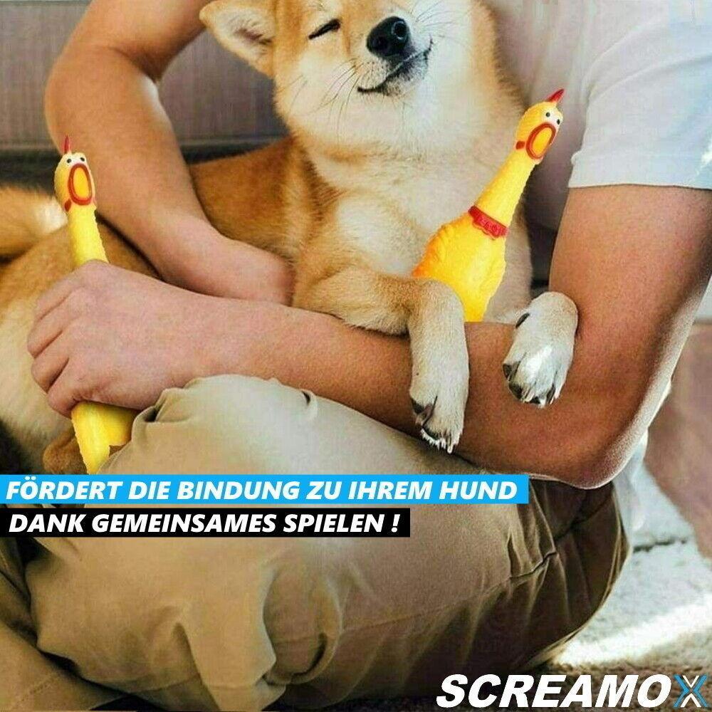 SCREAMOX Hundespielzeug Quietschende Huhn quietscher Spielzeug Welpen Gummi