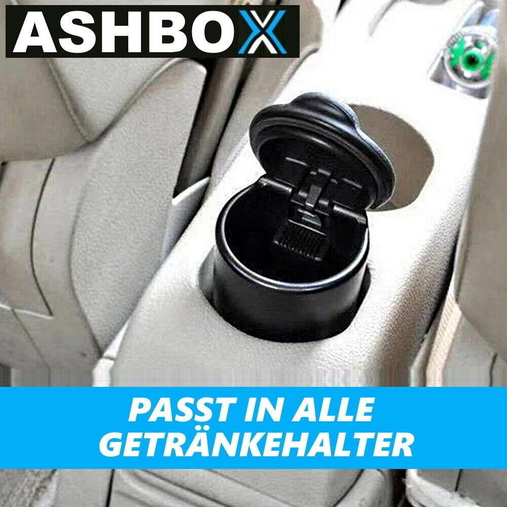 ASHBOX Auto Aschenbecher mit Deckel LED-Licht für Getränkehalter Universal 2 Stk