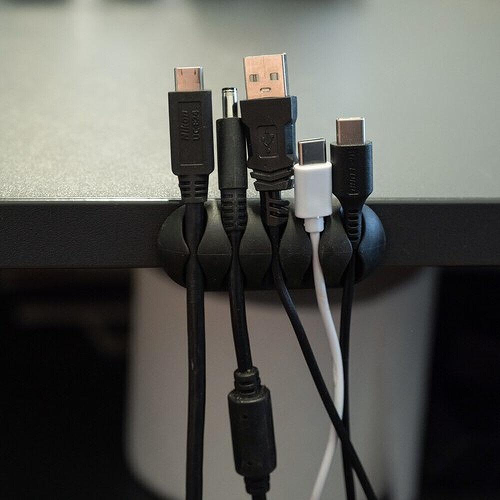 CableFix Kabelführung Kabelclips Kabelhalter selbstklebend schwarz [10er Set]