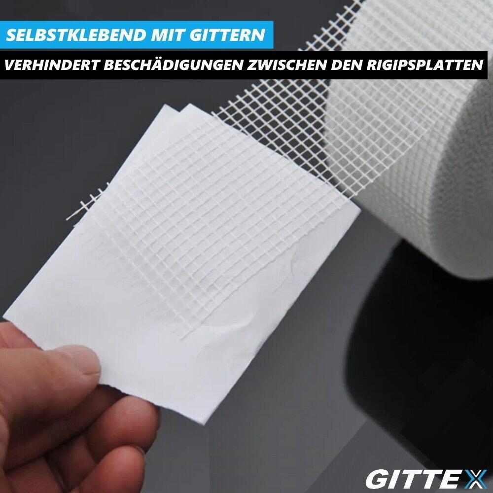 GITTEX 3x Glasfaser Gewebeband Glasfaserband Fugenband Wand Reparatur Band