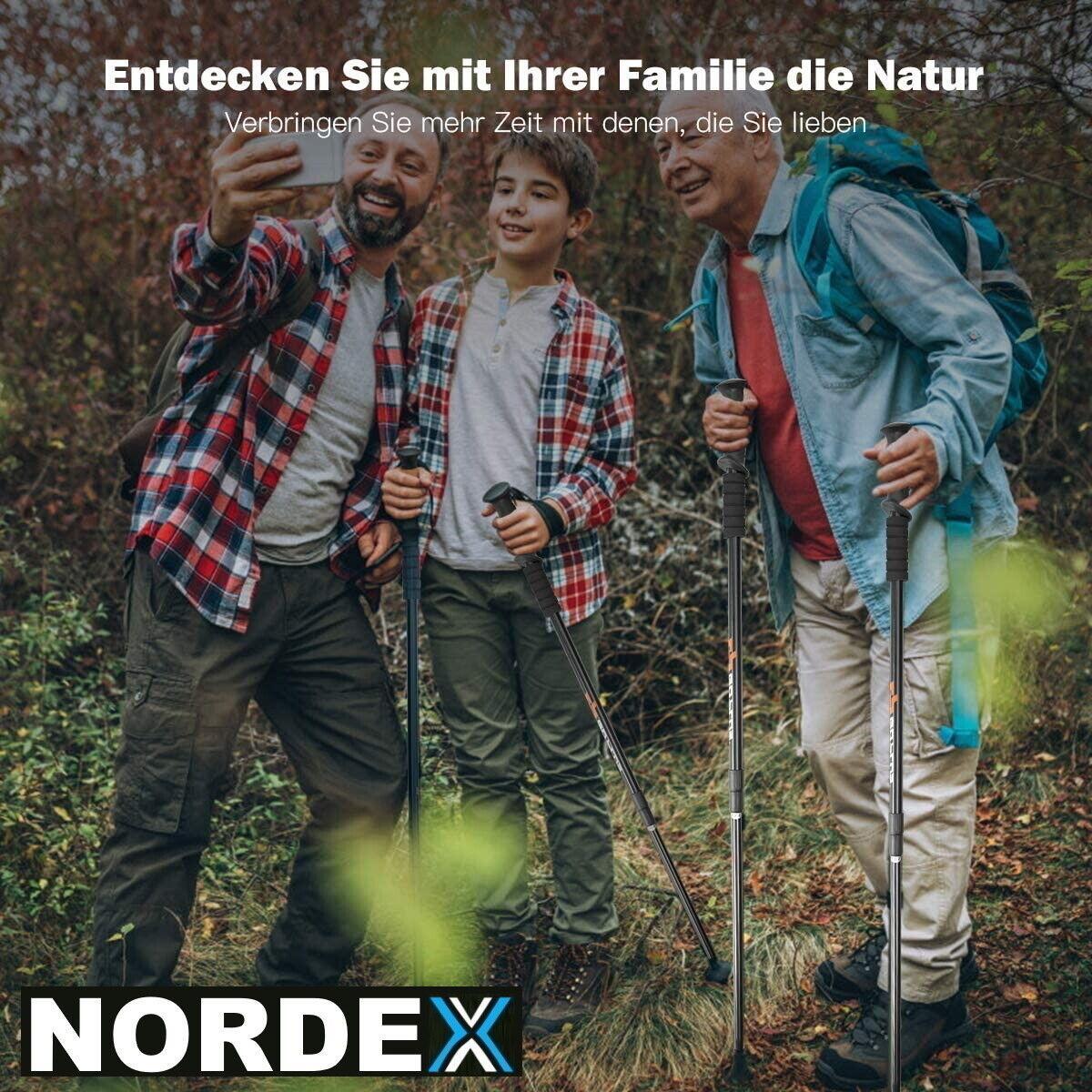 NORDEX Wanderstöcke Trekkingstöcke Teleskop Nordic Walking ultraleicht Aluminium