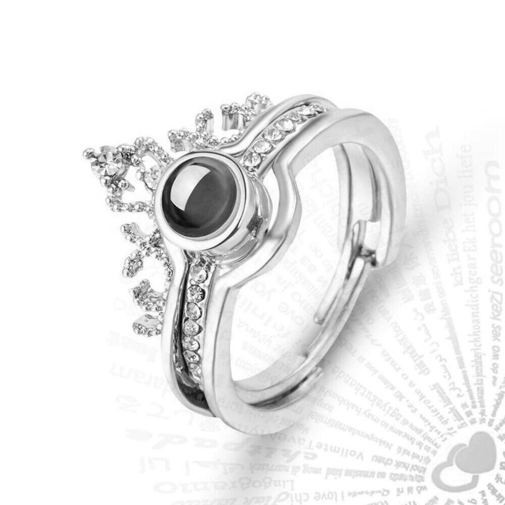 Damenring Liebe Ring Valentinstag Geschenk Ich Liebe Dich 100 Sprachen silber