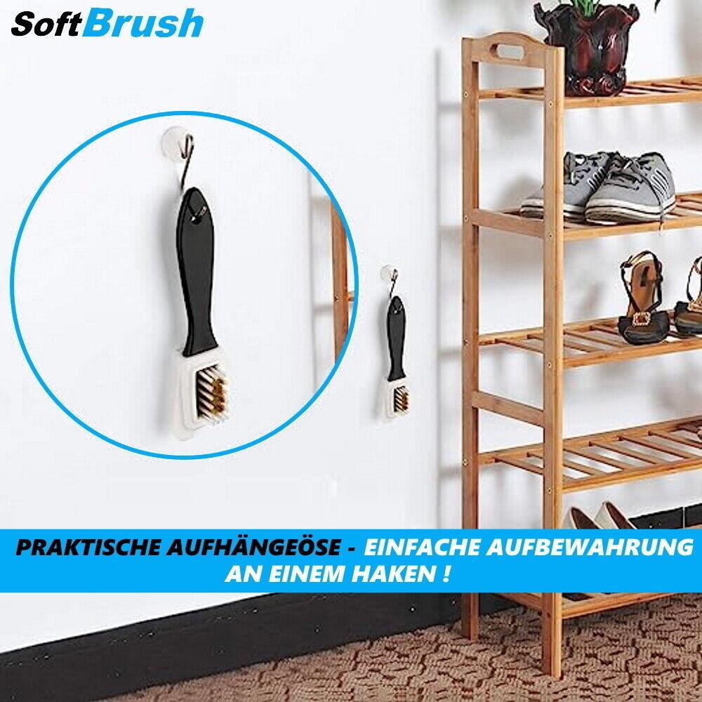 SOFTBRUSH Schuhbürste Glanzbürste Schmutzbürste Raulederbürste für Schuhe, Leder