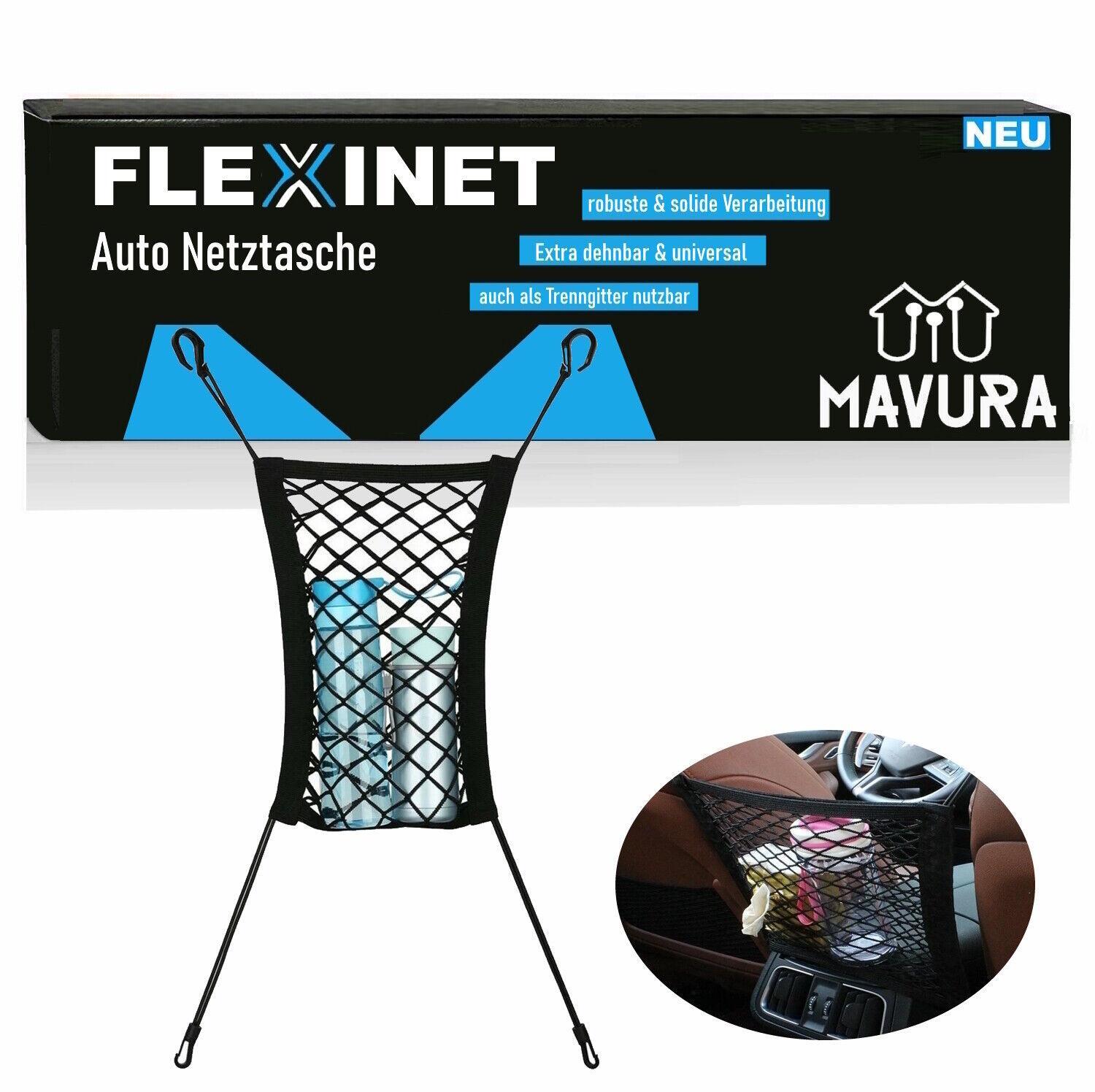 FLEXINET Auto Netztasche Ablage Netz Organizer Schutznetz Trenngitter Hund PKW