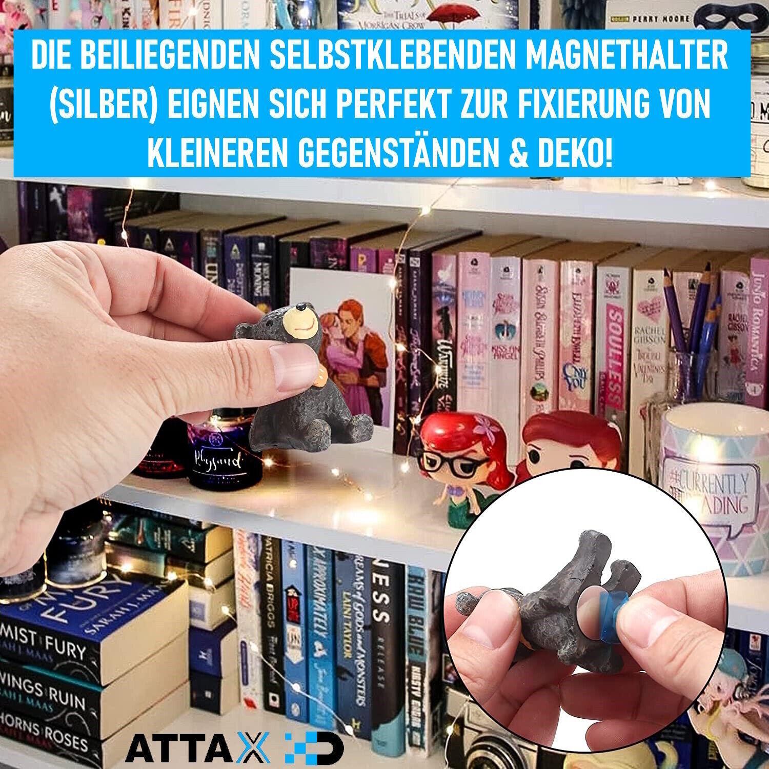 ATTAX Metallplättchen & Magnethalter Set selbstklebend Handy Rauchmelder [12tlg]