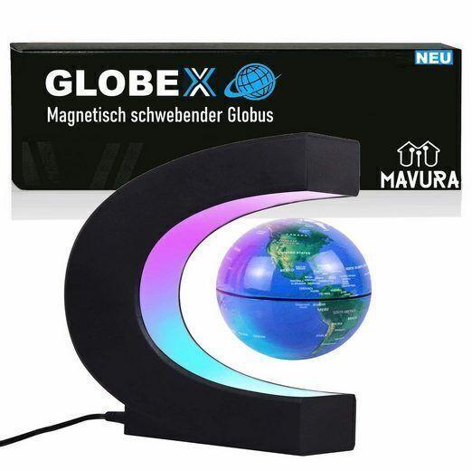 GLOBEX schwebender Globus Magnetische Weltkugel schwebend rotierend m. LED Licht