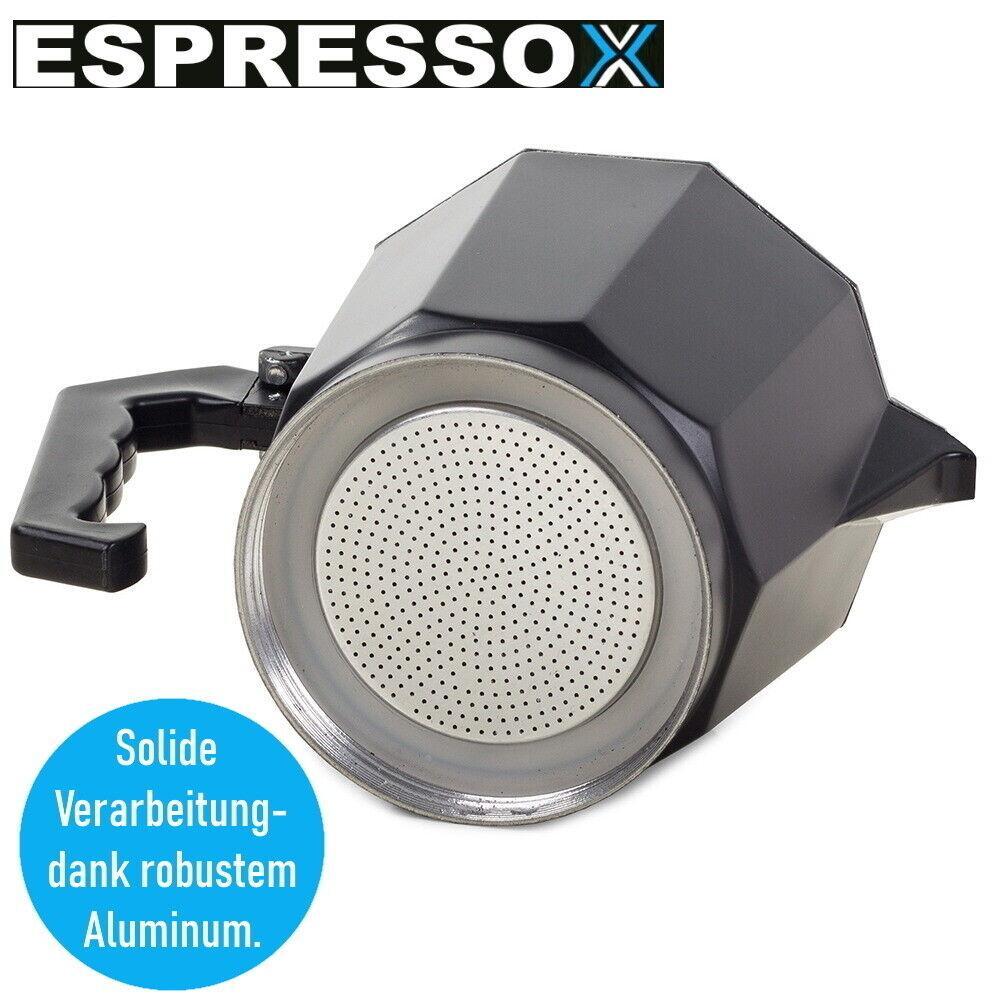 ESPRESSOX Espressokocher Espressomaschine Mokka Maker Espressobereiter schwarz