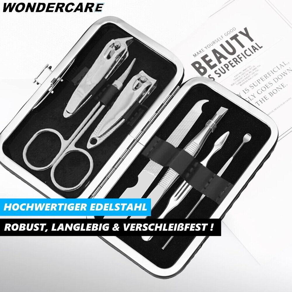 WONDERCARE Maniküre Set Pediküre Nagelset Nagelpflege Nagelschere Nagelfeile 7er