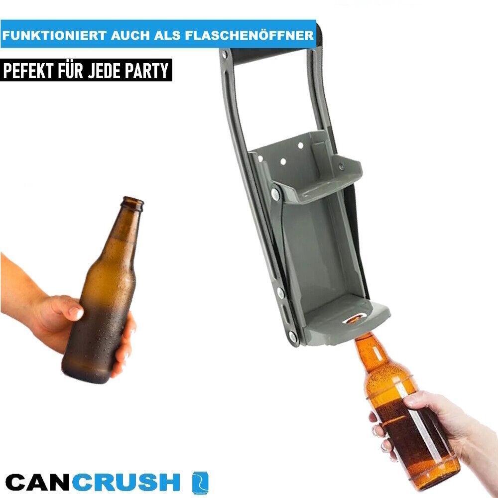 CANCRUSH Dosenpresse Dosenquetscher mit Flaschenöffner für Große Dosen Metall