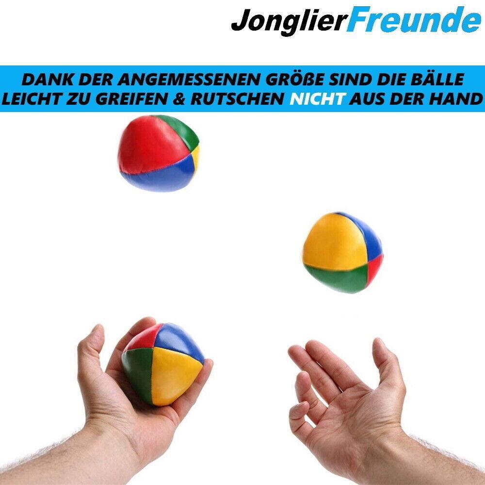 JONGLIERFREUNDE Jonglierbälle Set Premium Jonglierset Jonglieren m.Anleitung 3er