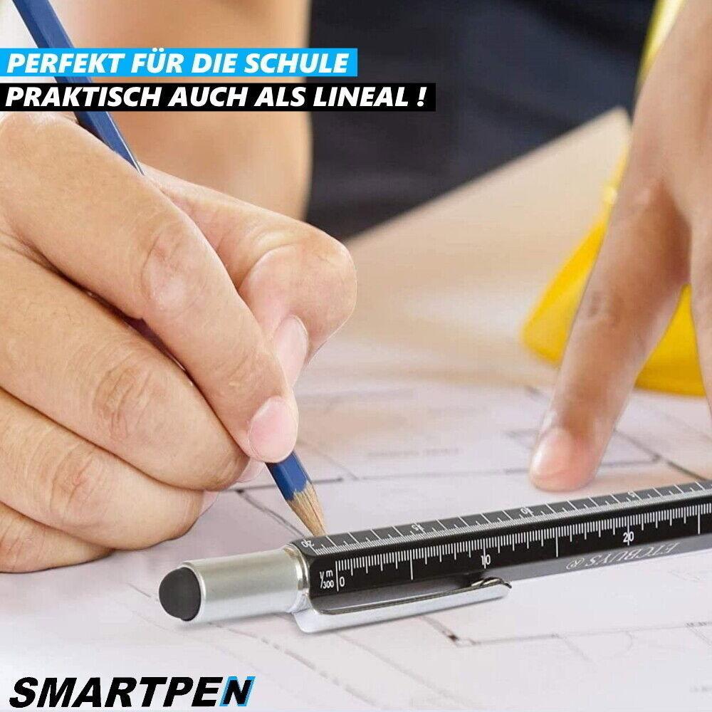 SMARTPEN Multifunktionskugelschreiber Wasserwaage Touchpen Schraubendreher 6in1