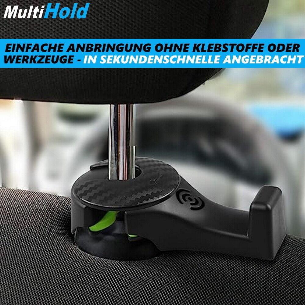 MULTIHOLD Kopfstützenhalter Auto KFZ Kopfstützen Haken Aufhänger Halterung 4er
