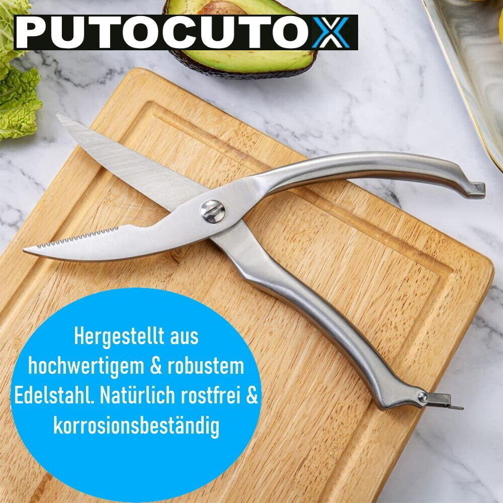 PUTOCUTOX Geflügelschere Fleischschere Edelstahl Hähnchenschere Tranchierschere