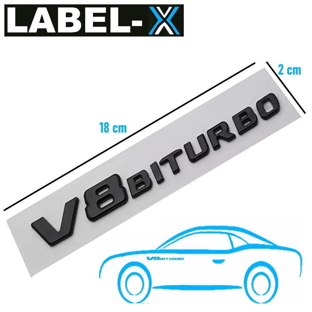 LABEL-X V8 Biturbo Schriftzug 3D Emblem Schwarz G63 S63 SL63 CL63 C63 CLS63 AMG