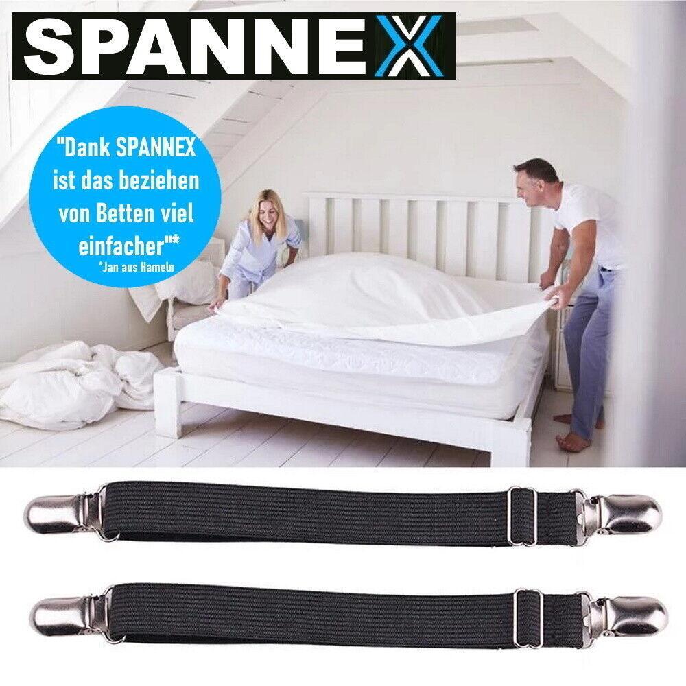 SPANNEX verstellbare Bettlakenspanner Betttuchspanner Lakenspanner bis200cm 8er
