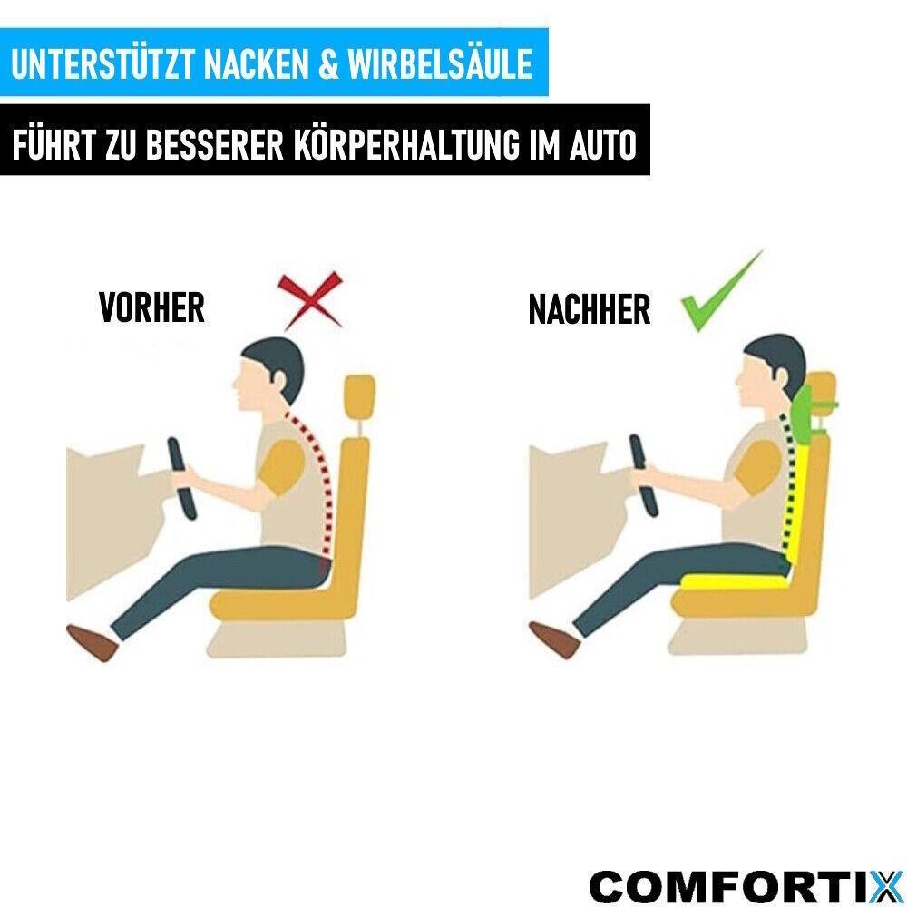 COMFORTIX Auto KFZ Kopfstützen Kissen Nackenstütze Nackenkissen Kopfkissen Leder