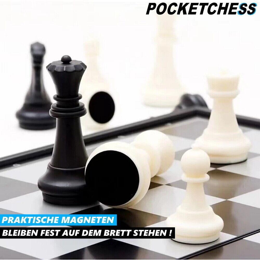 POCKETCHESS Reiseschach Schach Schachbrett Magnetisch klappbar faltbar