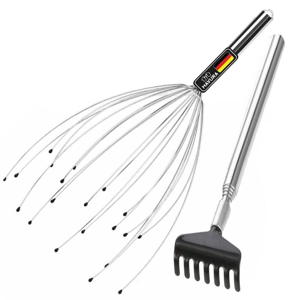 SPINOX Kopfmassagegerät Kopfkrauler Spinne + Gratis Rückenkratzer [DAS ORIGINAL]