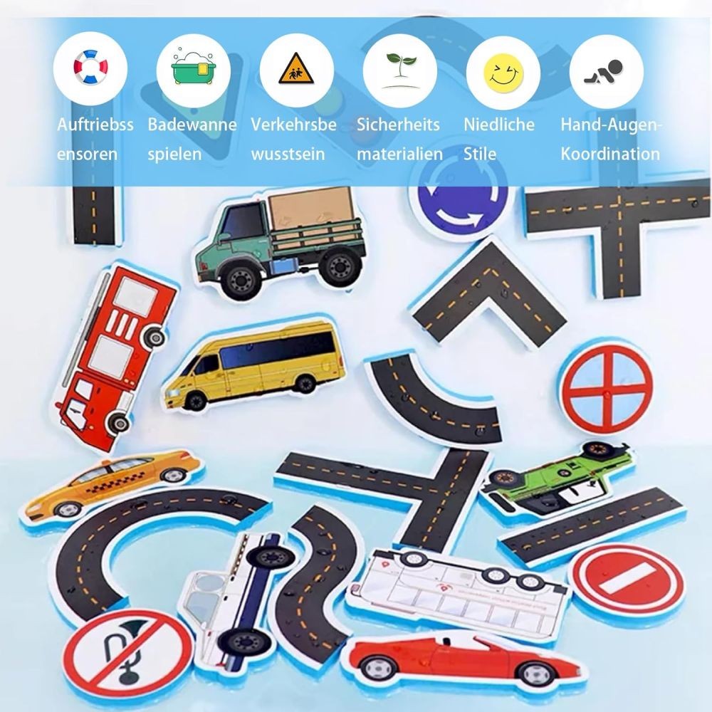 23-tlg. Badespielzeug Set Stadtverkehr Puzzle für Kinder DE.