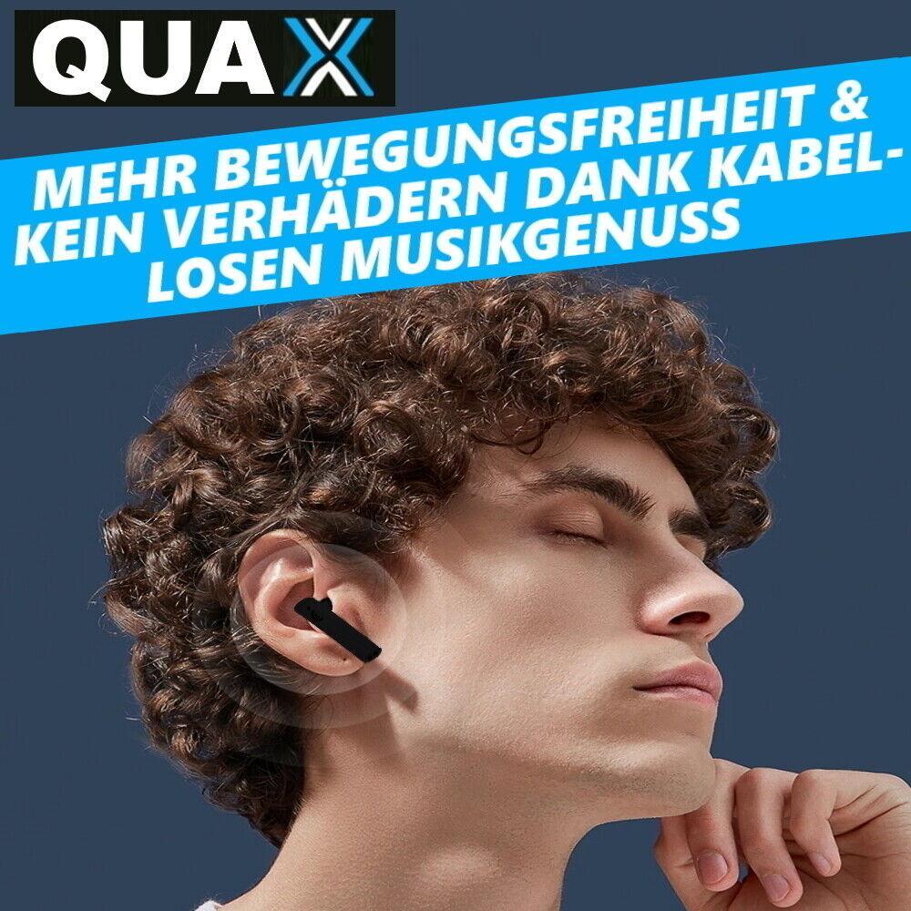 QUAX Wireless Bluetooth Kopfhörer Kopfhörer Headset für Iphone Samsung schwarz