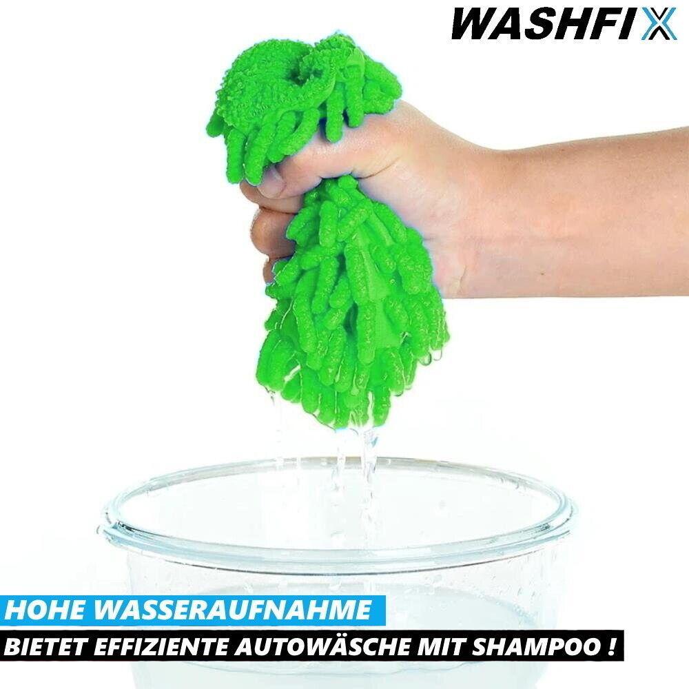 WASHFIX Profi Autowaschhandschuh Mikrofaser Handschuh Autoschwamm Waschbürste