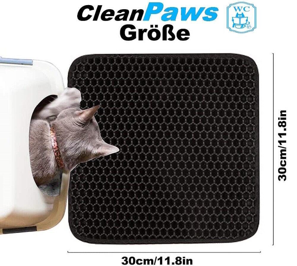 CLEANPAWS Katzenklo Matte Katzenmatte Vorleger Unterlage Katzenstreu Sammler