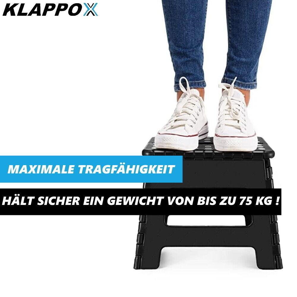 KLAPPOX Klapphocker Faltbarer Tritthocker Hocker Faltstufe Klappsitz Trittstufe