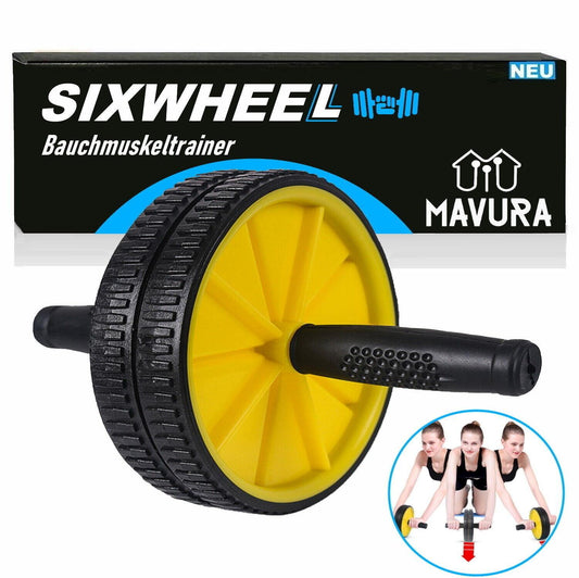 SIXWHEEL Bauchroller Bauchtrainer Bauchmuskeltrainer AB-Roller inkl. Kniematte