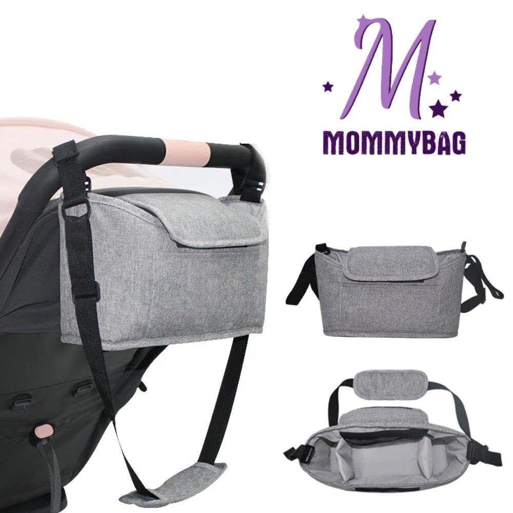 MOMMYBAG Kinderwagentasche Kinderwagen Organizer Buggy Tasche Wickeltasche Grau