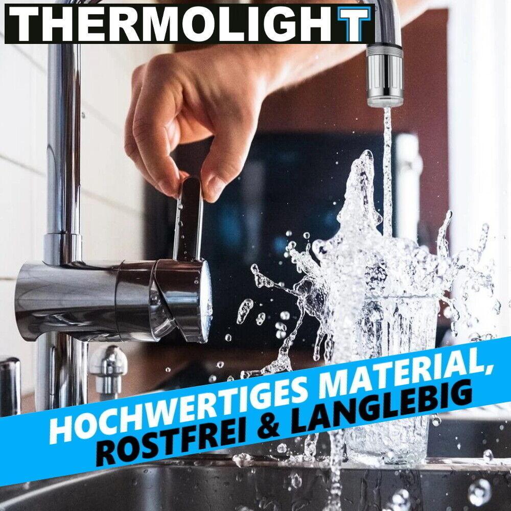 THERMOLIGHT LED Wasserhahn Aufsatz Licht Küche Bad Thermosensor 3 Farben [2er]