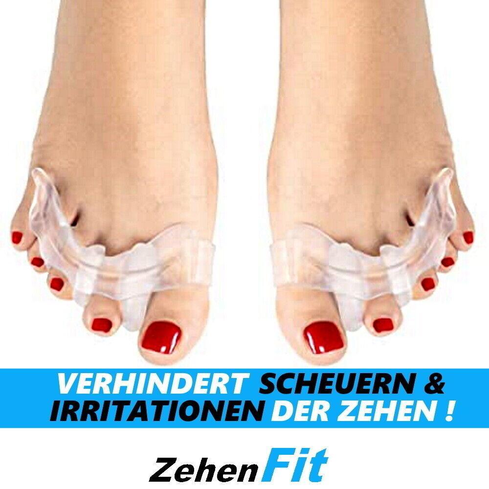ZehenFit Zehenspreizer Schiene Hallux Valgus Bandage Zehentrenner [2 Paar]