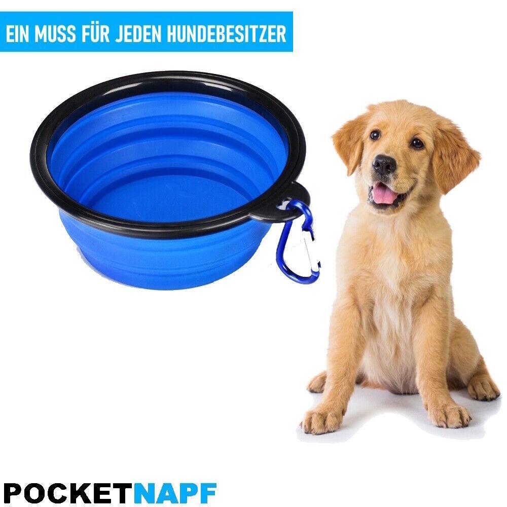 POCKETNAPF Faltbarer Hundenapf Trinknapf Reisenapf Silikon Fressnapf faltbar