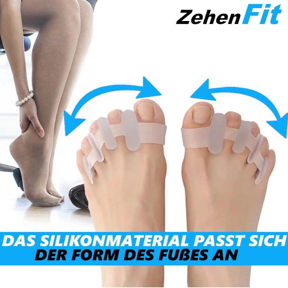 ZehenFit Zehenspreizer Schiene Hallux Valgus Bandage Zehentrenner [2 Paar]