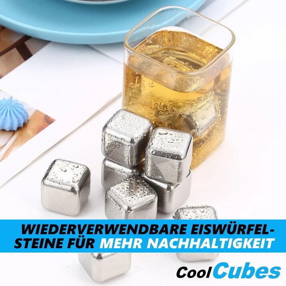 CoolCubes Premium Edelstahl Whisky Steine Kühlsteine Eiswürfel wiederverwendbar