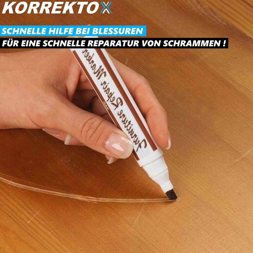 KORREKTOX Korrekturstift Stift Möbel Holz Parkett Laminat Furnier [3er Set]