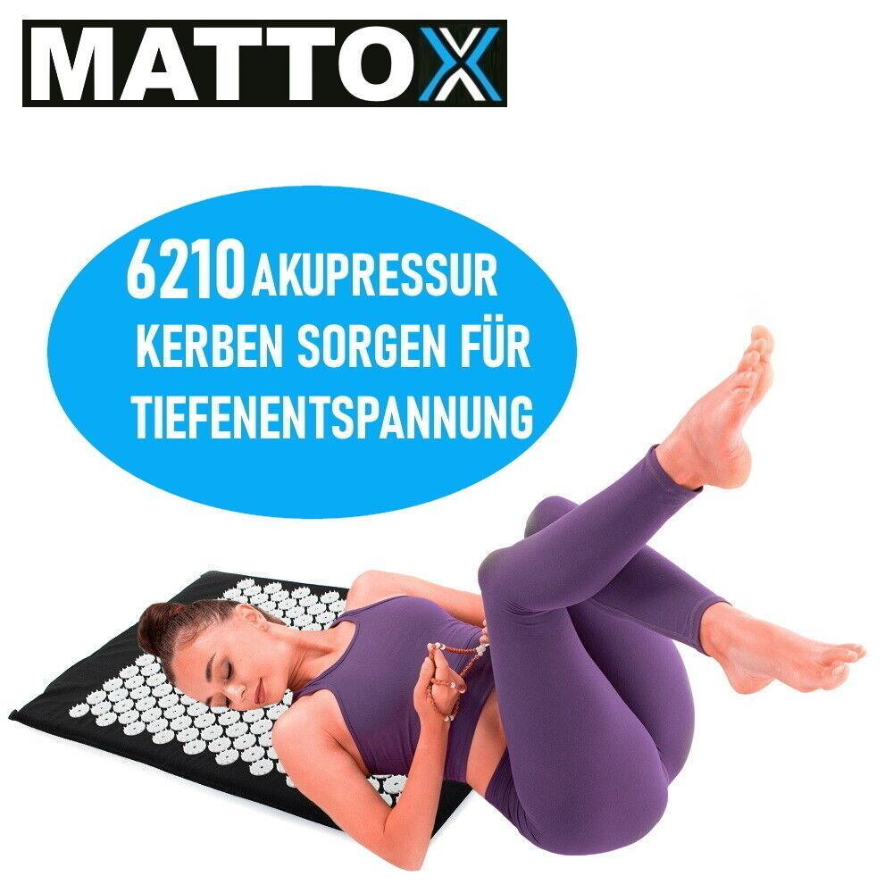MATTOX Akupressurmatte Fakirmatte Nagelmatte Entspannung Yoga Matte Kissen 2in1