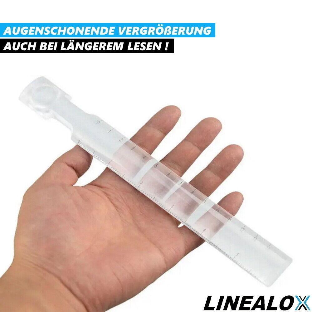 LINEALOX Leselineal Lesestab Lesehilfe Vergrößerungslineal Lupenlineal Lp-2+4x