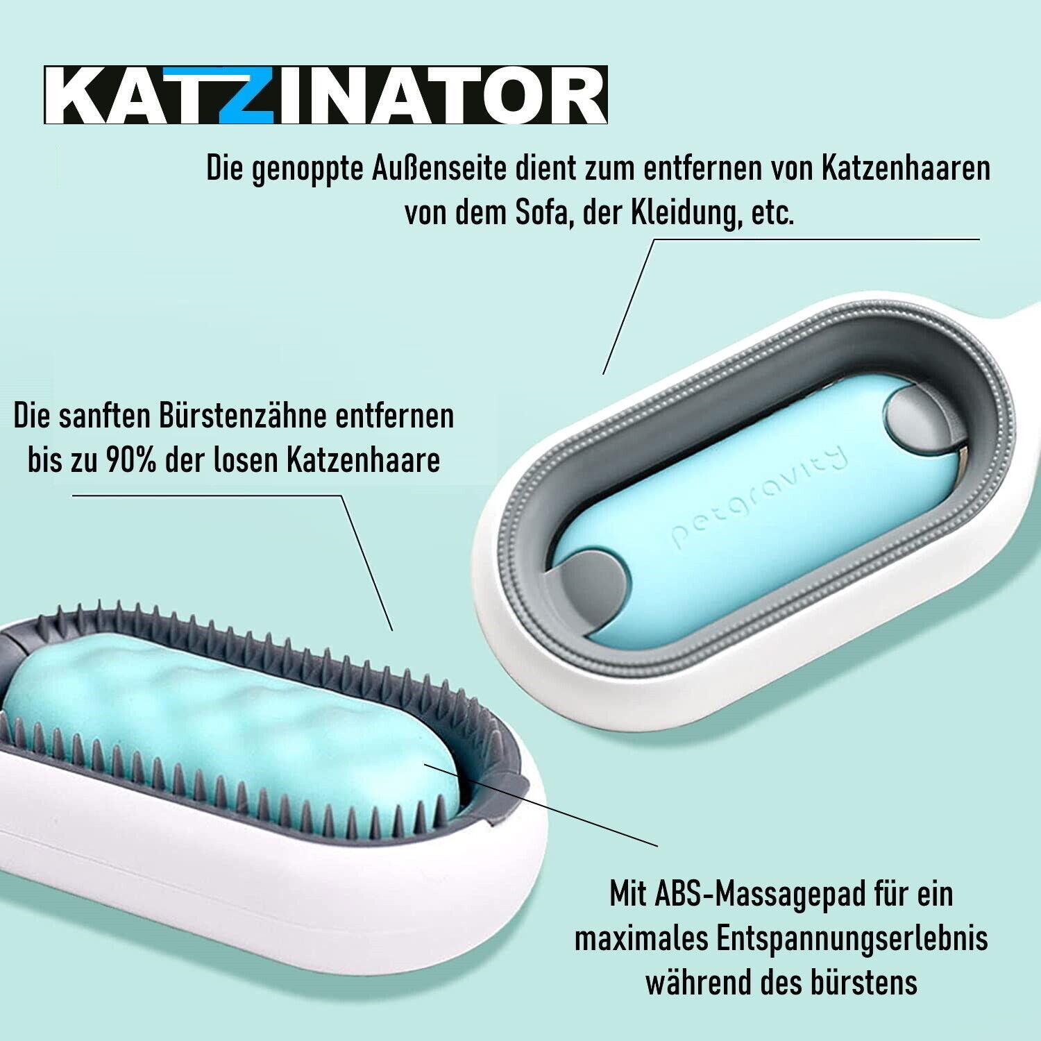 KATZINATOR Katzenbürste Fellbürste Haustierbürste Katze Hund kurzhaar & langhaar