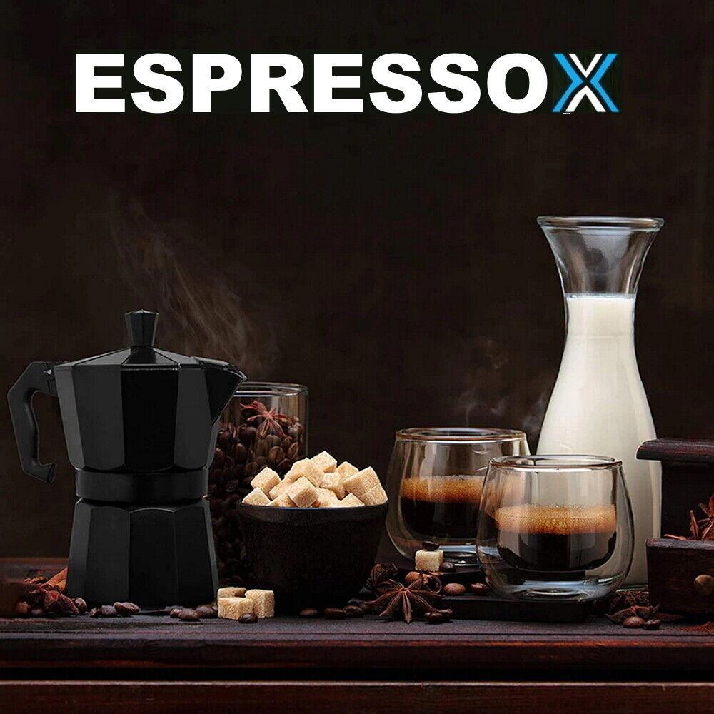 ESPRESSOX Espressokocher Espressomaschine Mokka Maker Espressobereiter schwarz
