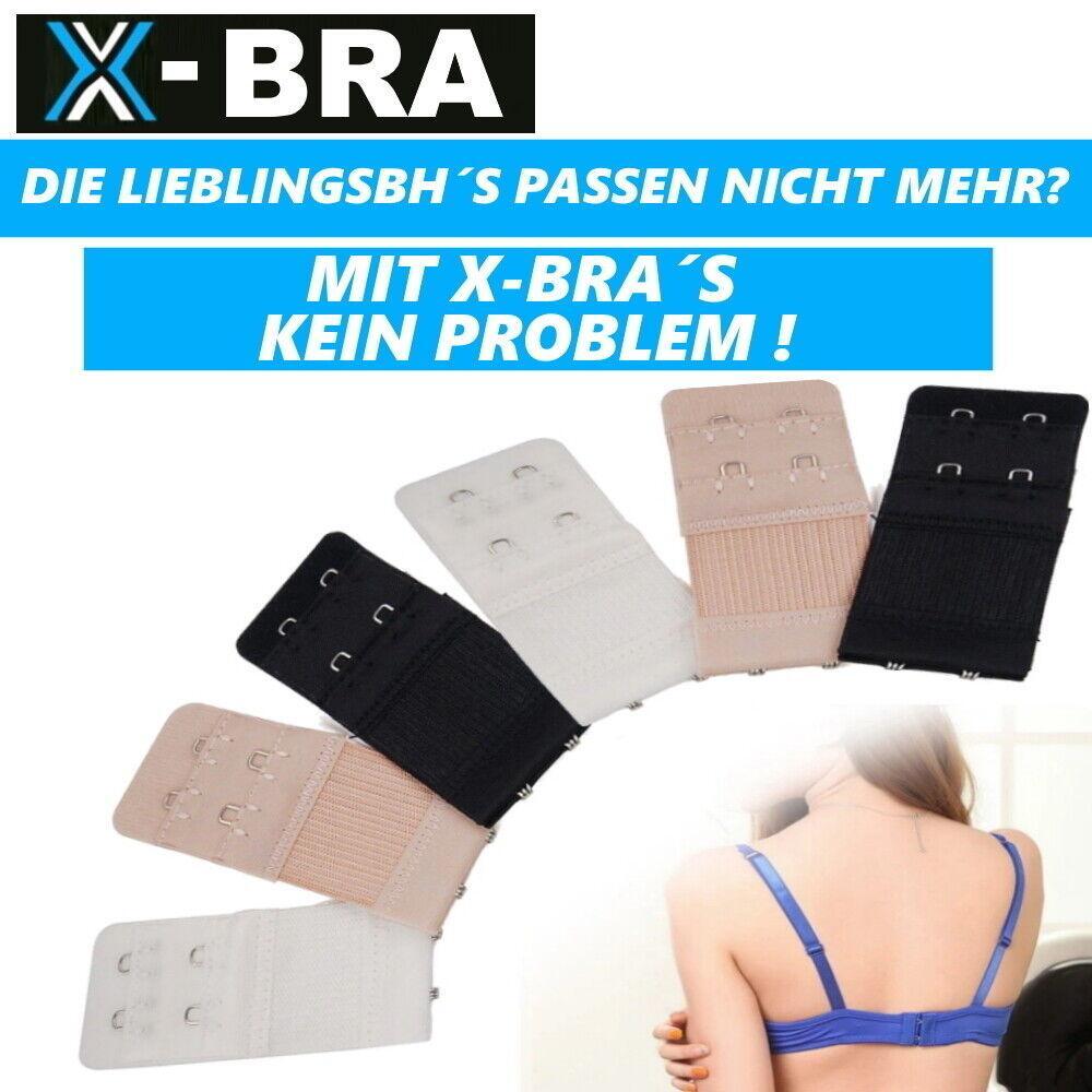X-BRA BH Verlängerung BRA Extender Erweiterung 1-2 Haken schwarz weiß beige[6er]