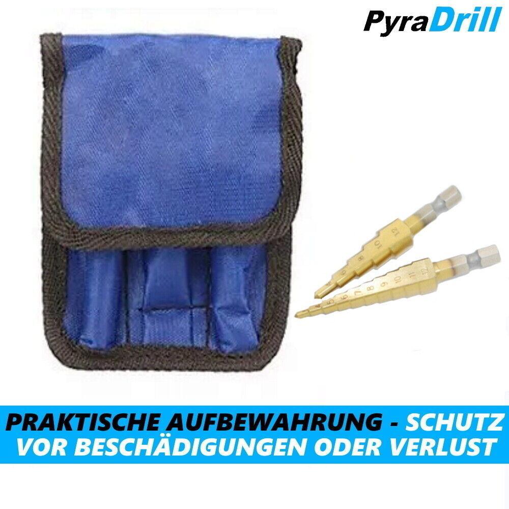 PyraDrill Stufenbohrer HSS Edelstahl Schälbohrer Kegelbohrer Konusbohrer 3er Set