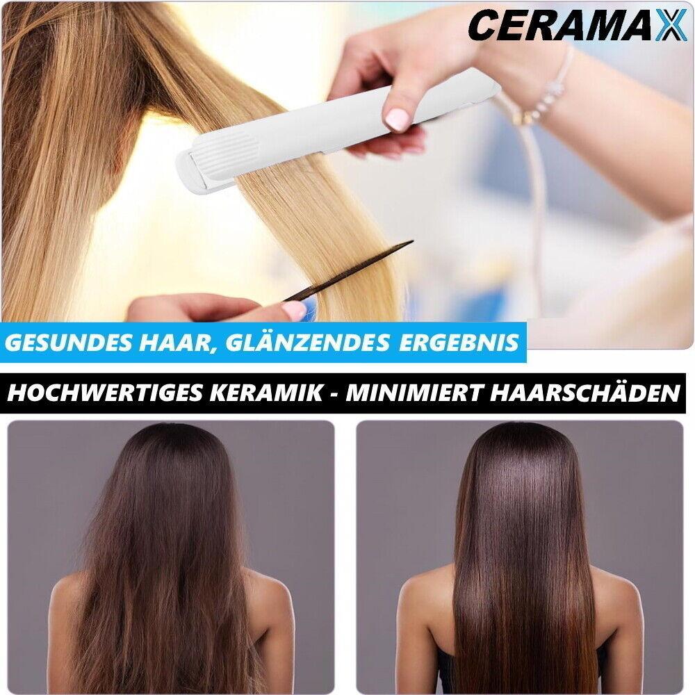 CERAMAX Mini Keramik Reise Glätteisen Lockenwickler Haarglätter Lockenstab