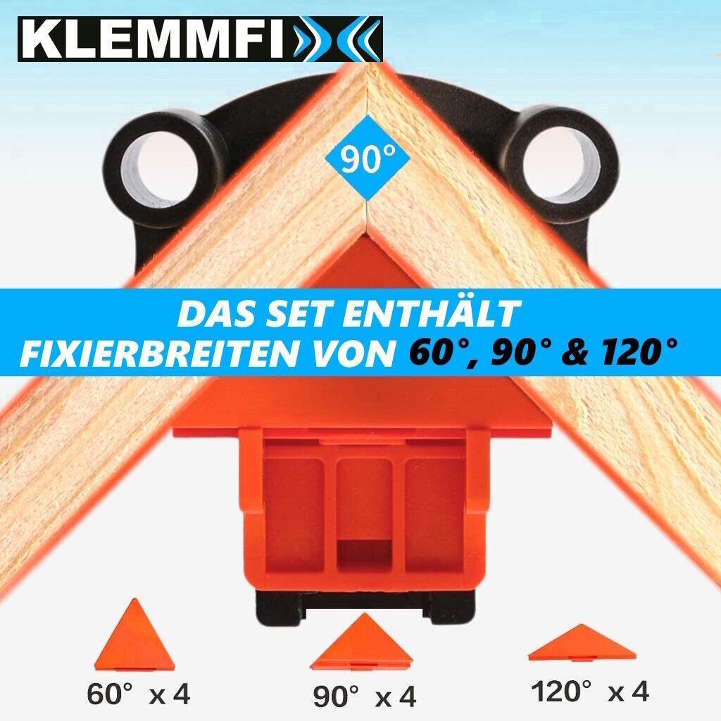 KLEMMFIX Holz Winkelklemmen Eckenspanner Winkelspanner Winkelverbinder [4er Set]