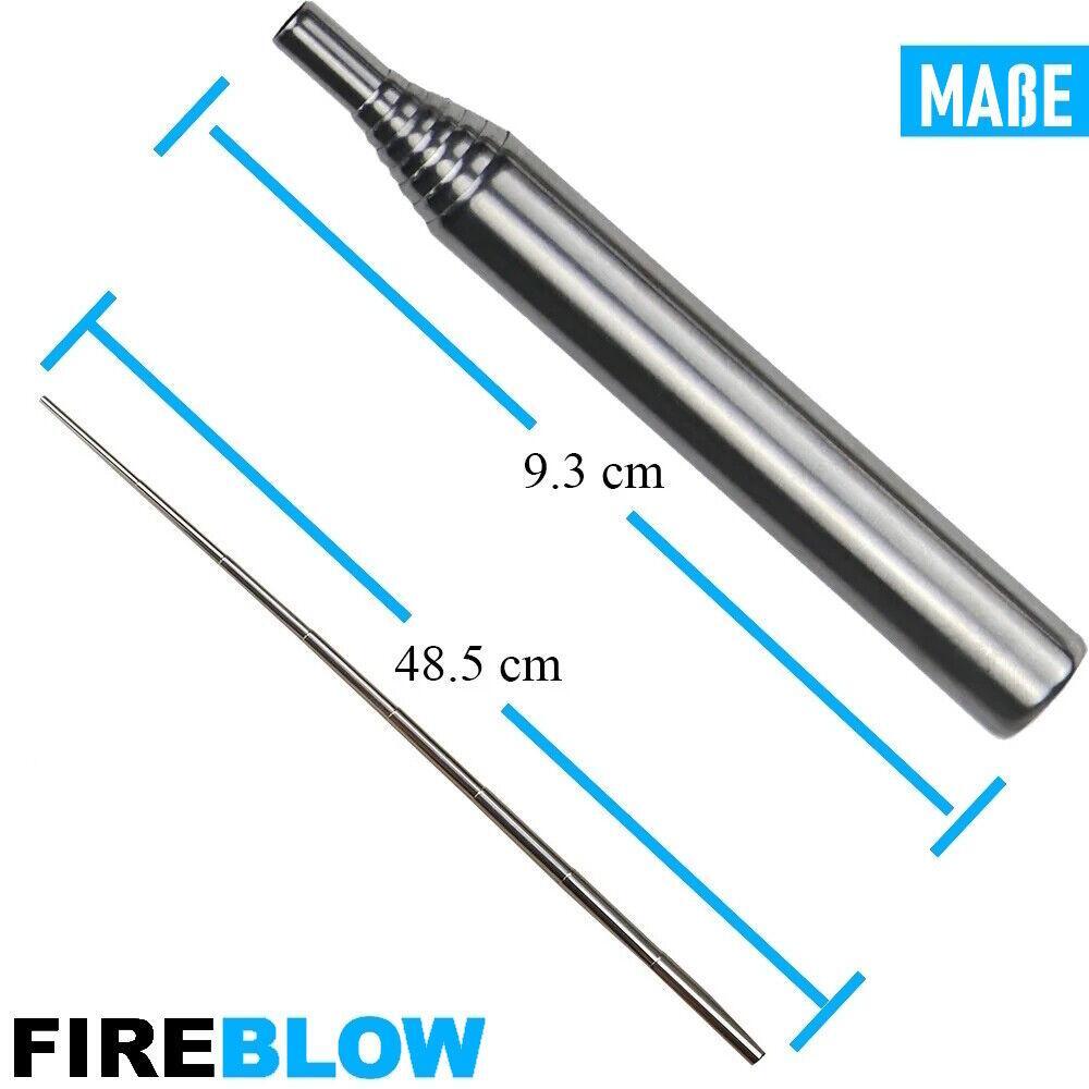FIREBLOW Feuerblasrohr Teleskop Blasrohr Feuerrohr aus hochwertigem Edelstahl