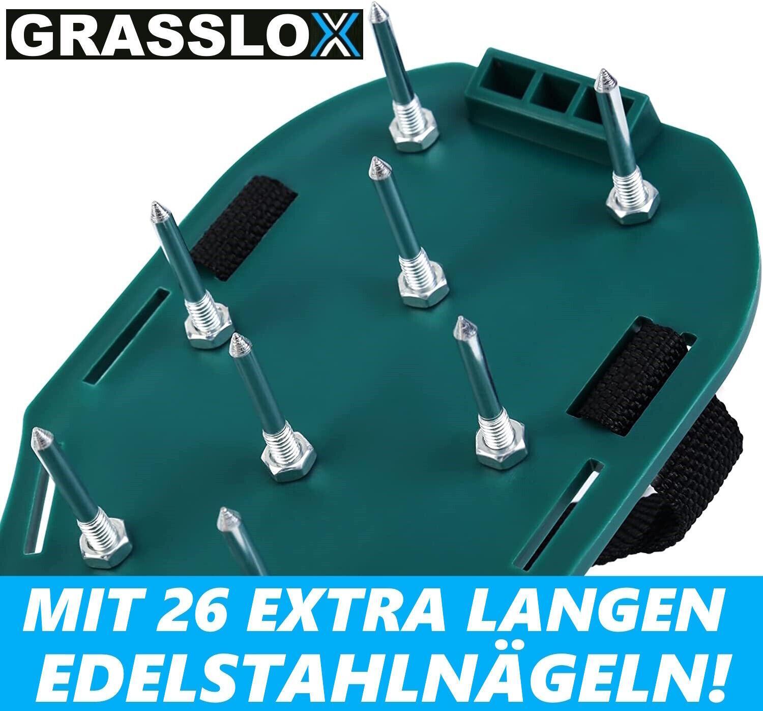 GRASSLOX Rasenlüfter Nagelschuhe Vertikutierer Nagelsohlen Schuhe Estrichschuhe